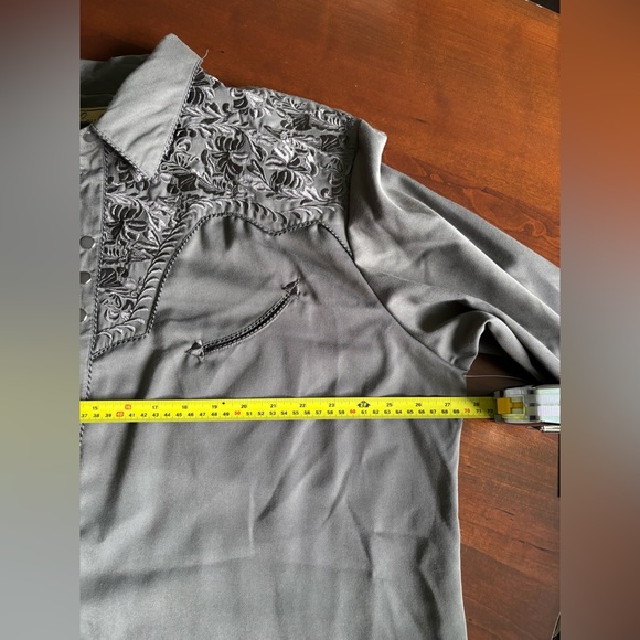 NWT Scully Men’s Western Cowboy, Pearl Snap Embroidered Floral Tooled Shirt, XXL - Picture 12 of 16